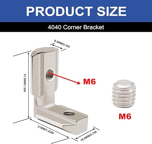 Miniatura 79 de 10 unids 2020 placa de extrusión de aluminio conector esquina L soporte 8020 V ranura hardware ranura T accesorios con tuercas en T y tornillos