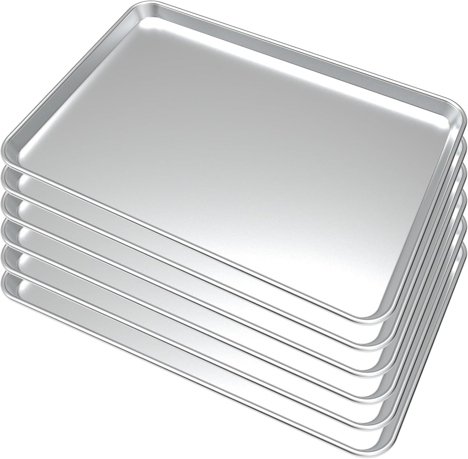 Paquete de 6 bandejas de aluminio para hornear de tamaño completo de 18 x 26 pulgadas para horno, congelador, panadería, hotel, restaurante Colombia