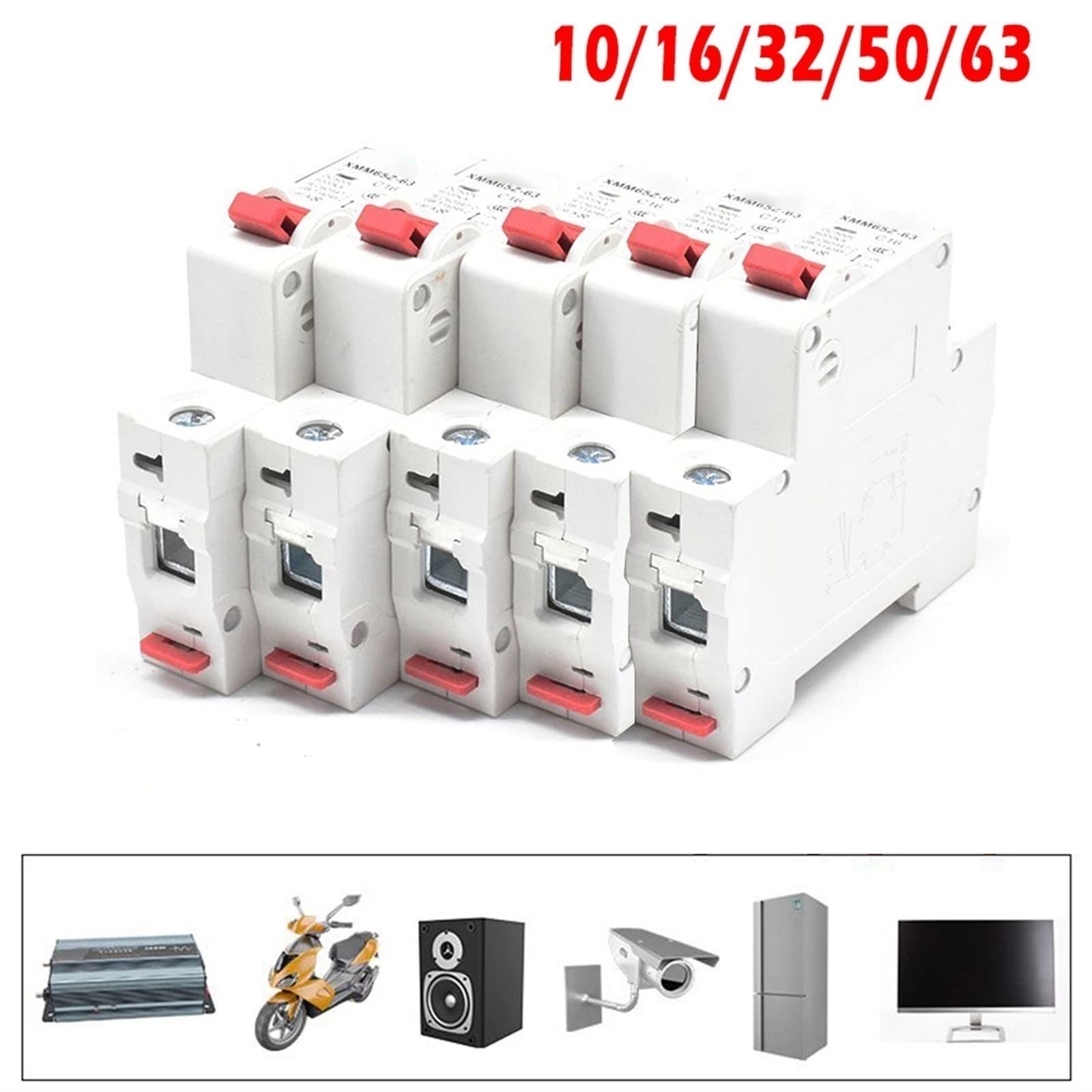 Lot de 10 disjoncteurs photovoltaïques DC 500 V, fusibles solaires, régulateurs de tension, accessoires solaires(25 V)