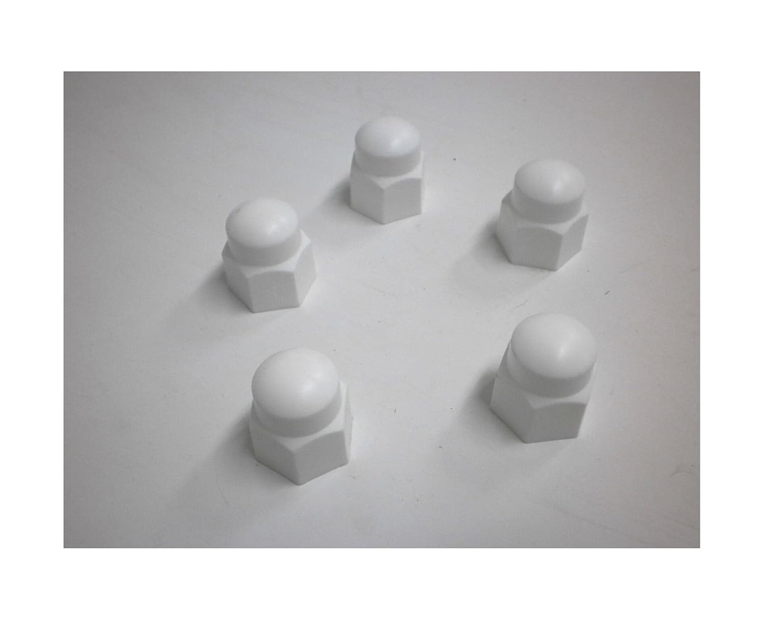 13/16" White Nylon Lug Nut Cover Cap Trailer Camper Travel Truck 5 Pack