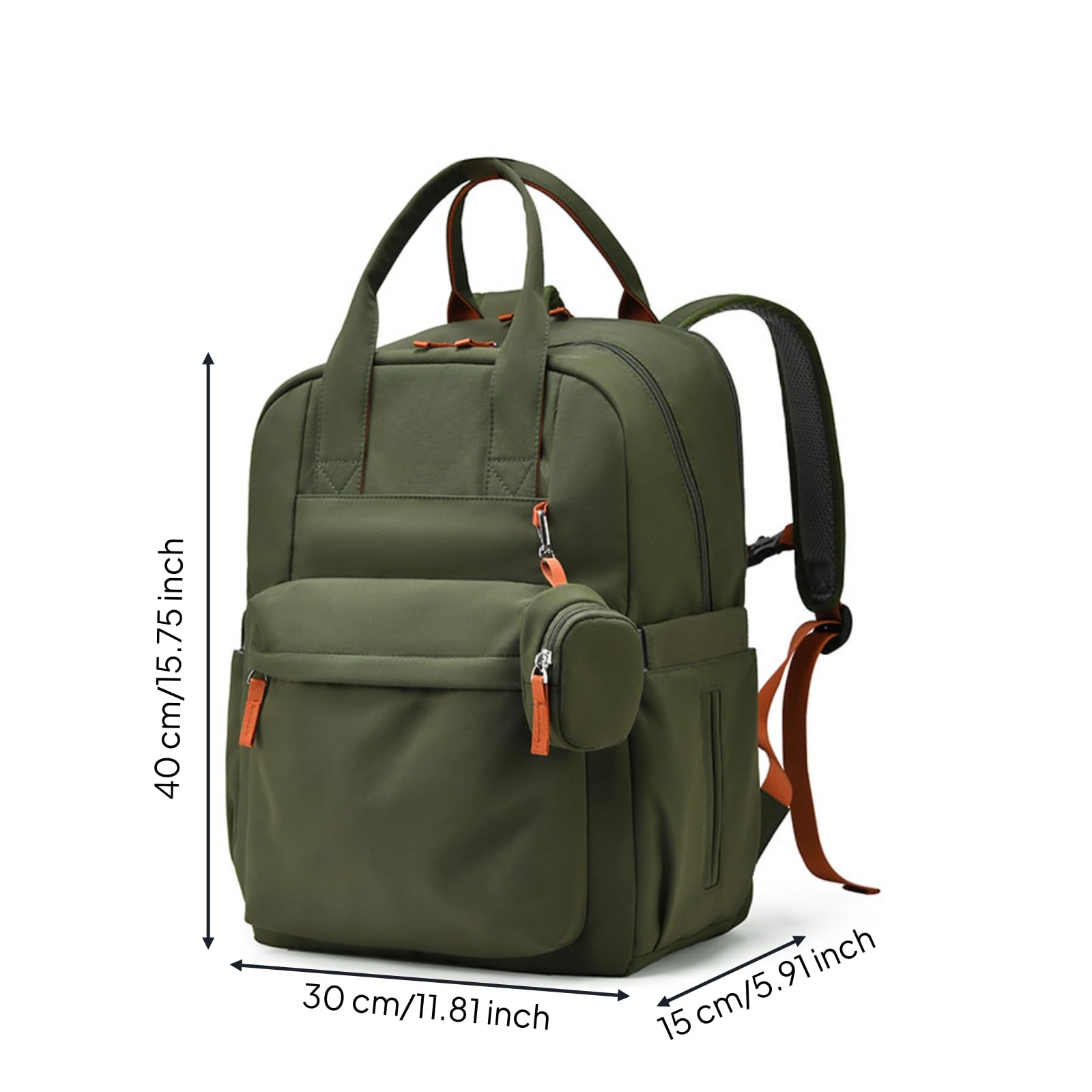 Sac à à Langer Sac à Couches Sac de Maternité Rangement Organisé avec Grande Ouverture et Poches Latérales Fermetures Zippées Pratiques Adapté aux, Vert, Vert