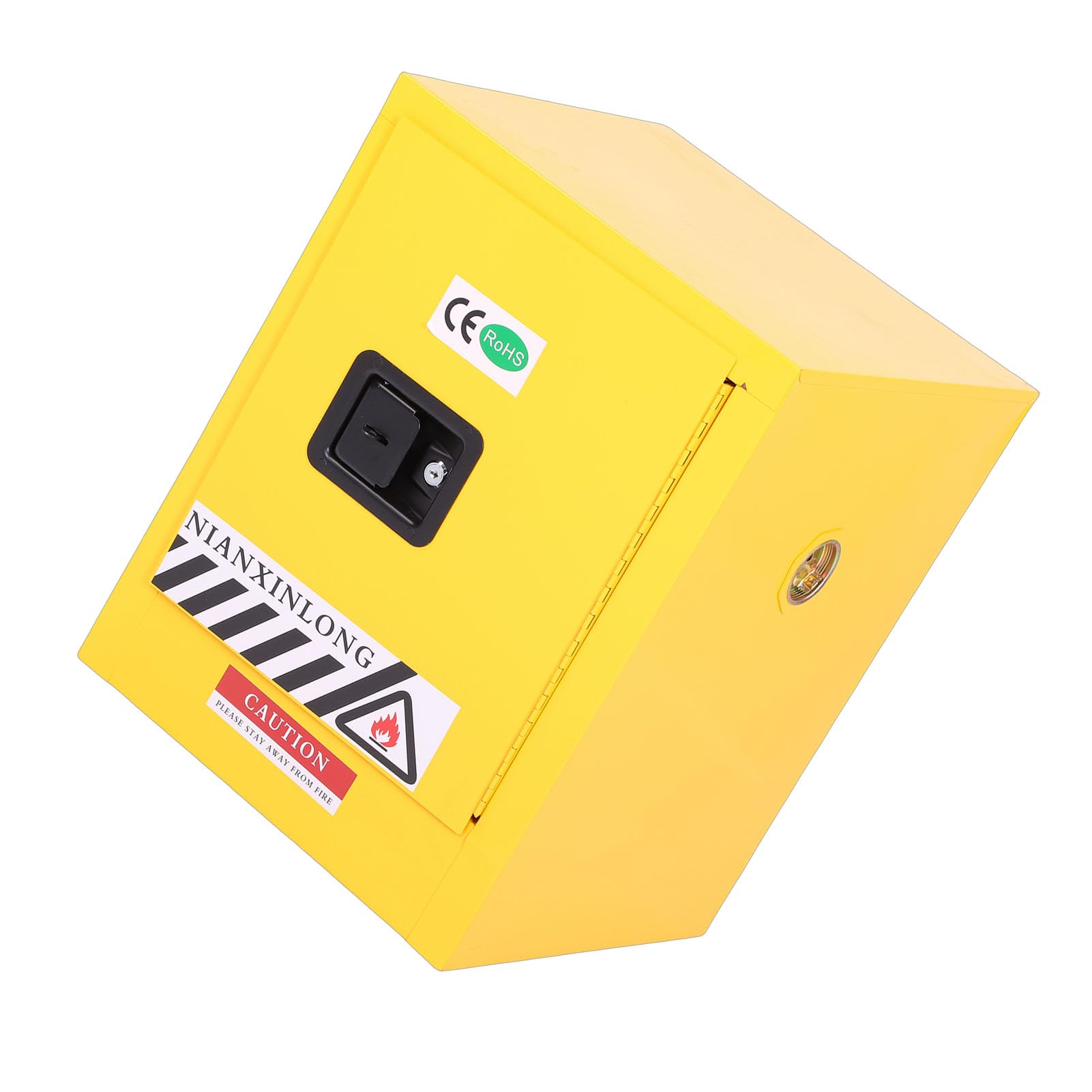 SIXRUN Gabinete de Almacenamiento Inflamable Gabinete de Seguridad de Acero 22 X 16,9 X 16,9 Pulgadas Bandeja de Fugas de Cuerpo Completamente Soldada con Ventilación de Bloqueo para Taller