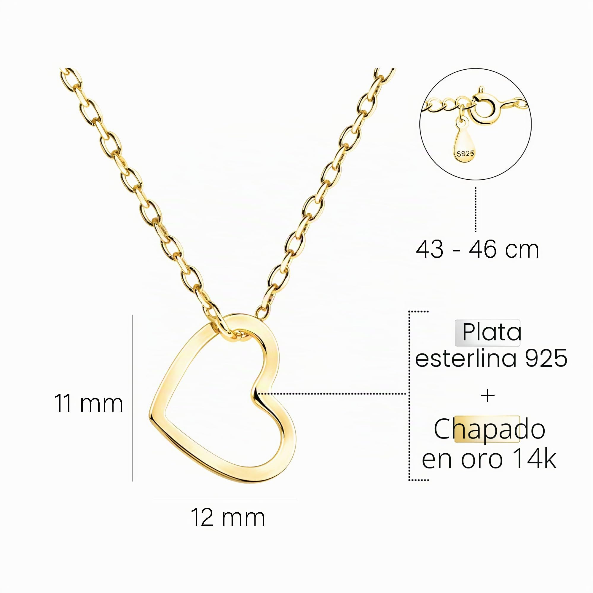 Sofia Milani - Collar para Mujeres en Plata de Ley 925 - Colgante de Corazón