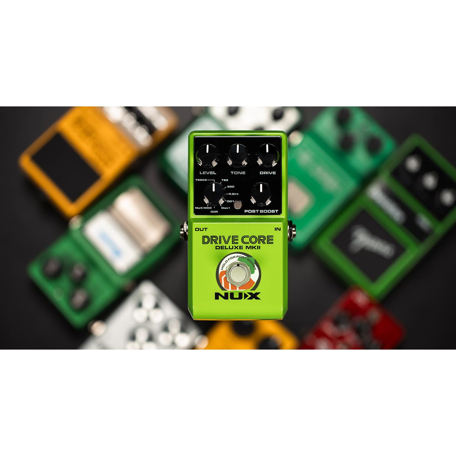 NUX Drive Core Deluxe MKII Overdrive Pedal – 8 modos analógicos True Bypass, Post Boost, Stompbox compacto – Para guitarra eléctrica, amplificador de tubo, FX Loop, Pedalera, Boss, JHS, unidad