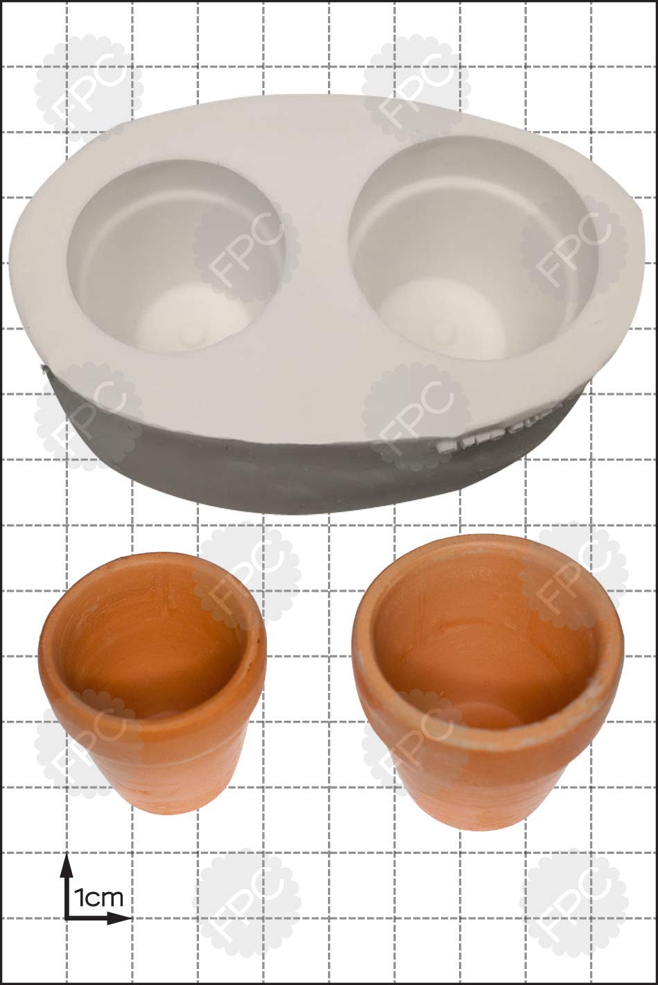 Fpc Sugarcraft Cream White 3D Flower Pots Silicone Mould