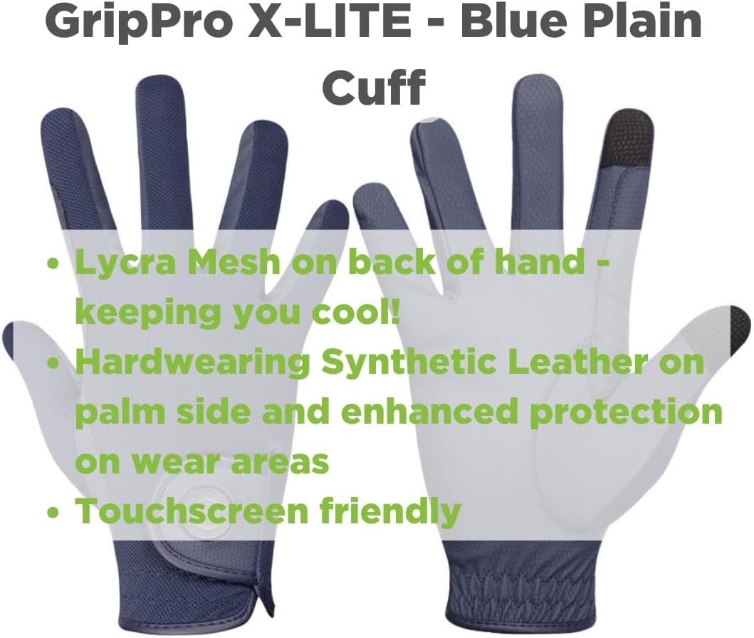 eGlove - eQUEST GripPro X-LITE Horse Riding Gloves - Lightweight, Breathable, Grippy Non-Slip Material - Comfort Mesh Back - Touchscreen Gloves