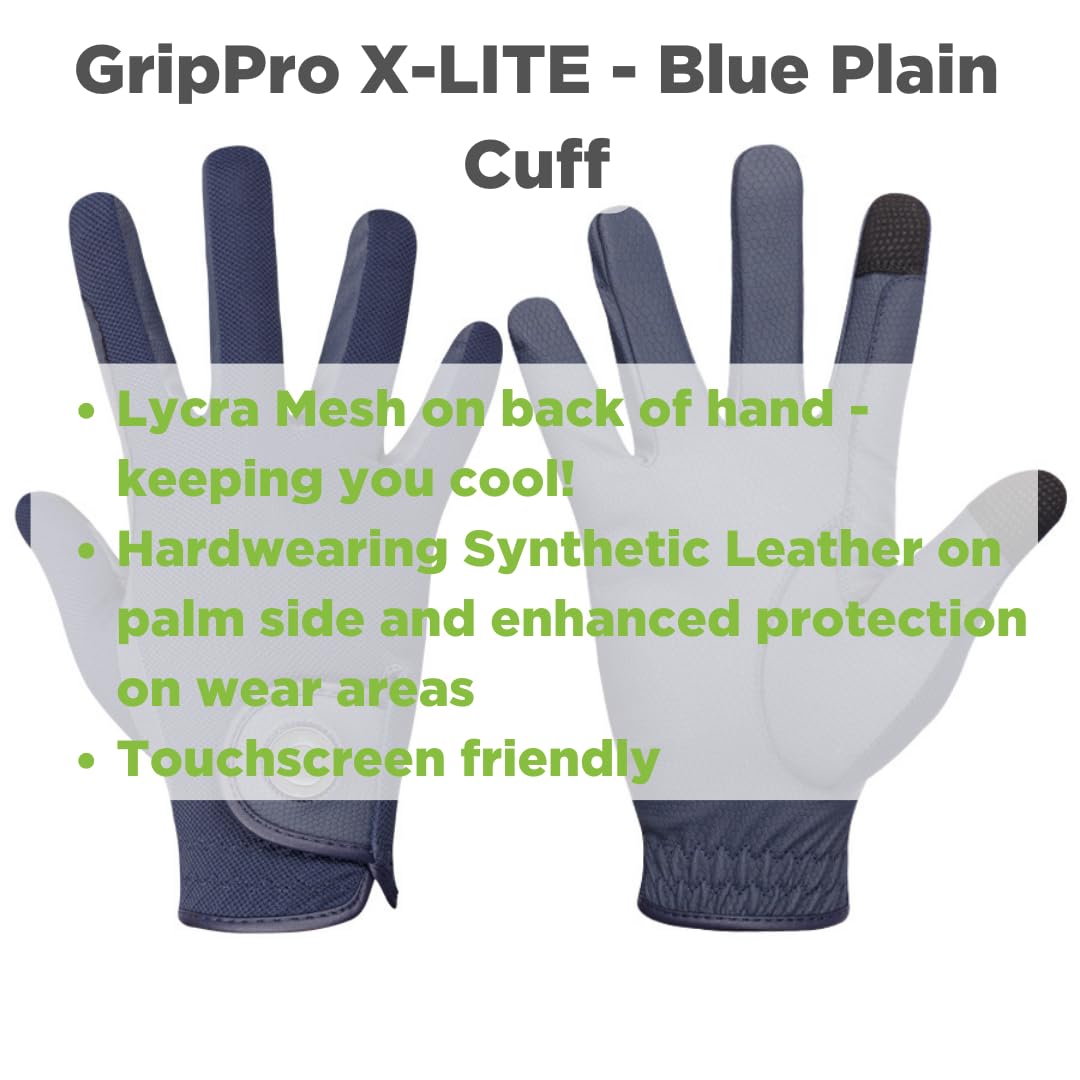 eGlove - eQUEST GripPro X-LITE Guanti da equitazione - Materiale leggero, traspirante, antiscivolo antiscivolo - Comfort Mesh Back - Guanti touchscreen