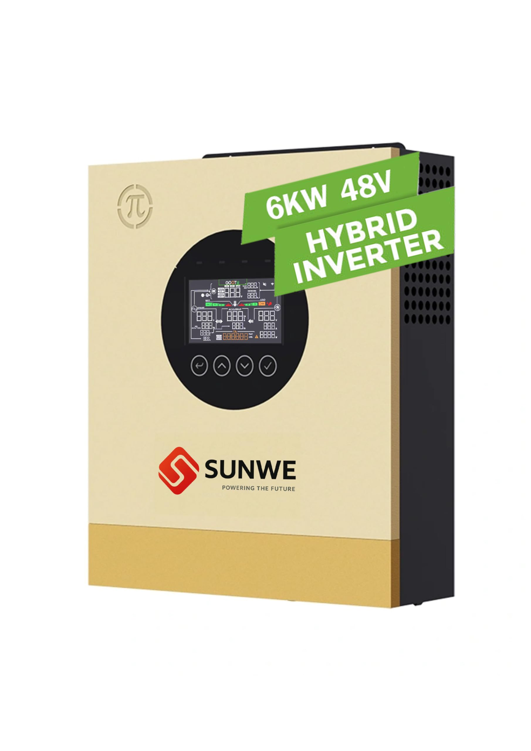Hybrid Solar Inverter 6KW 48V | Transformerless Technology On-Grid & Off-Grid | Net Metering Support with Smart WiFi | Supports Lithium & Lead-Acid Batteries | 2 Years Service Warranty