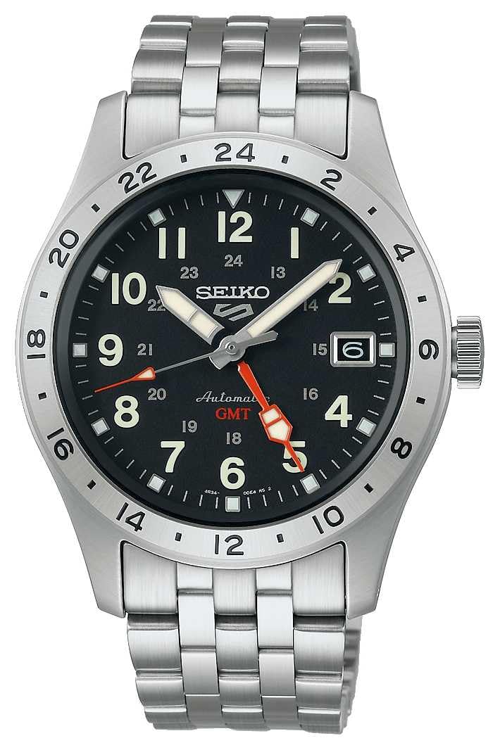 Seiko Automatik Armbanduhr für Herren in der Farbe Silber mit Armband aus Edelstahl, Wasserdichtigkeit: 10 bar, Gehäusedurchmesser: 39,38 mm, SSK023K1