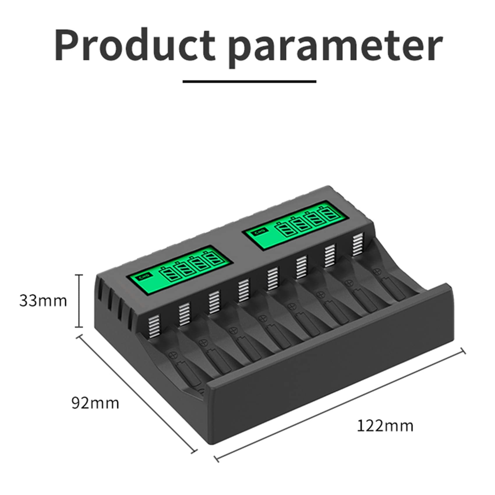 5X Chargeur de Batterie ÉCran LCD Chargeurs Intelligents Intelligents à 8 Emplacements pour Piles Rechargeables AA/AAA NiCd NiMh Chargeur AA AAA
