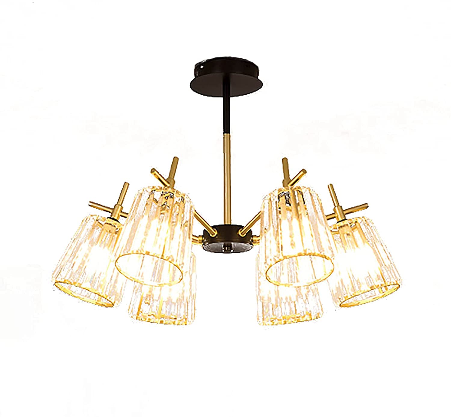 Lustre E27 résout le manque de luminosité des grands salons avec ses 6 lampes