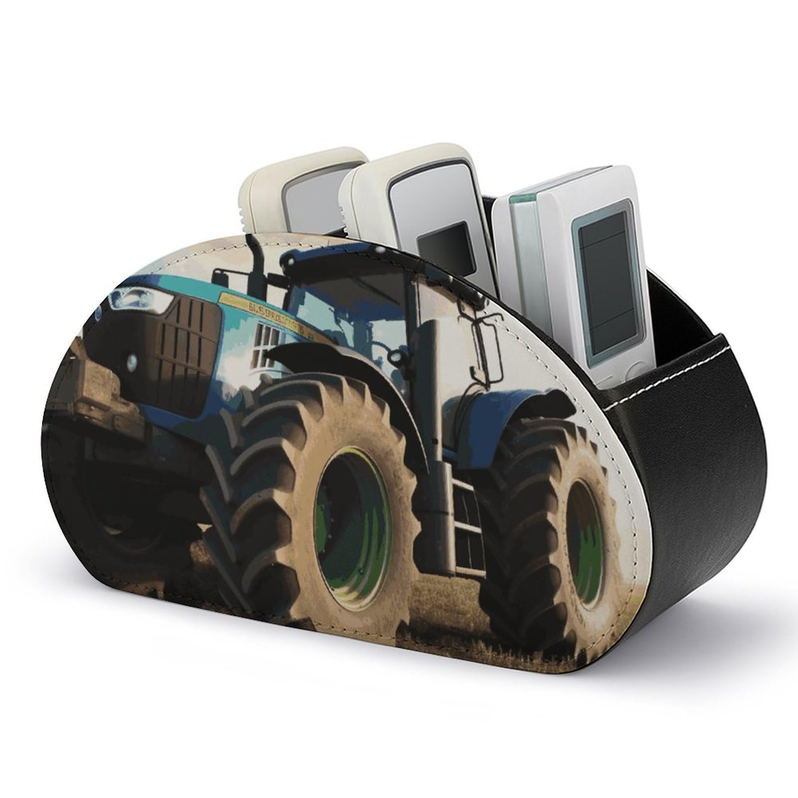 JTREHY - Remote Control Stand for Agricultural Tractor 5 Compartments PU Leather with Multifunctional Computer Storage Box