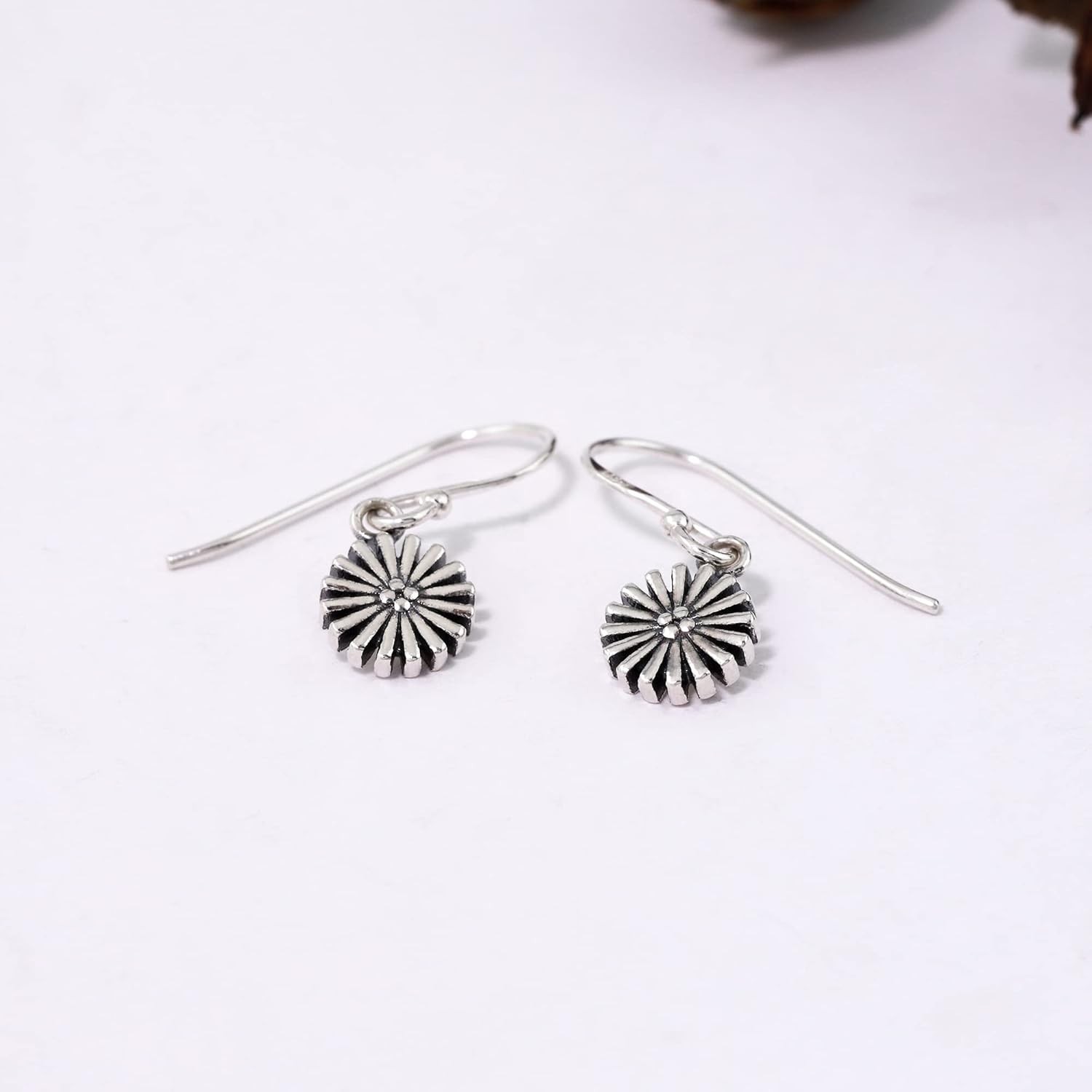 Boma Jewelry Sterling Silver Flower Dangle Earrings - Image 3