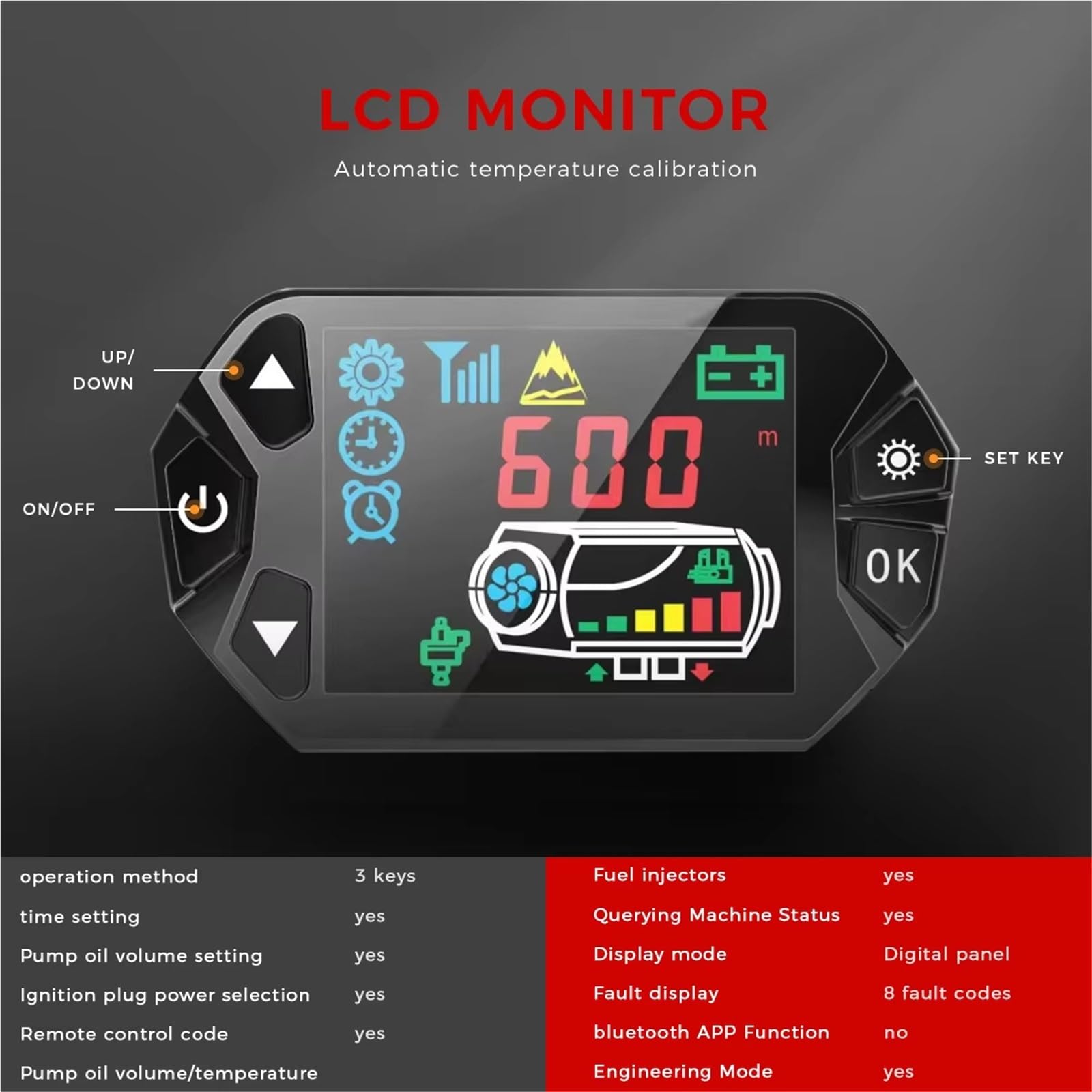 Diesel Heater 8 KW 12 V Nagrzewnica Powietrza Na Olej Napędowy, Wielofunkcyjna, Parkingowa, Z Przełącznikiem LCD, Do Samochodów Ciężarowych, Łodzi I Kamperów nagrzewnica powietrza