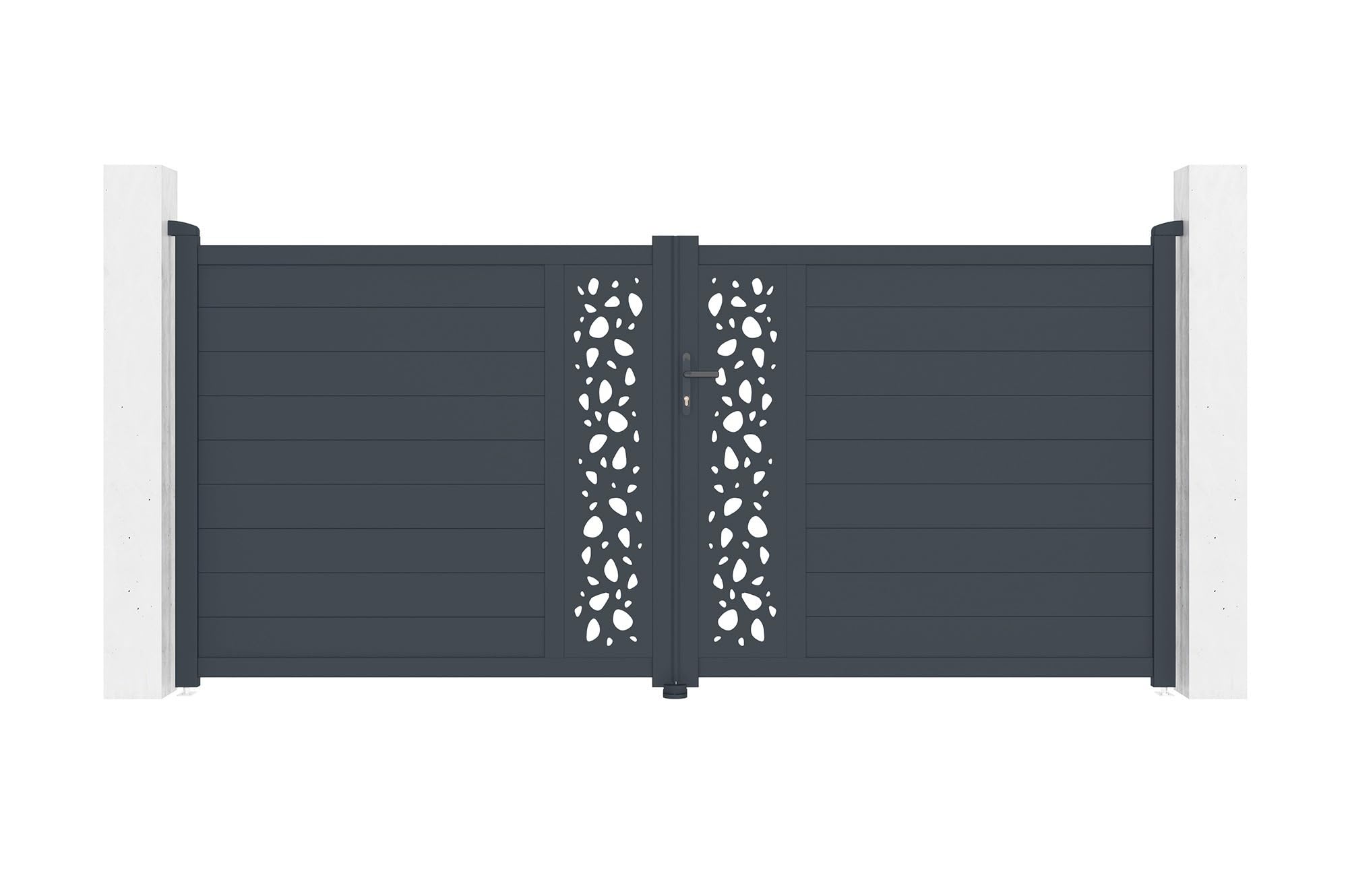 Casanoov Portail battant 3,​5m SUNNY H.160cm aluminium gris