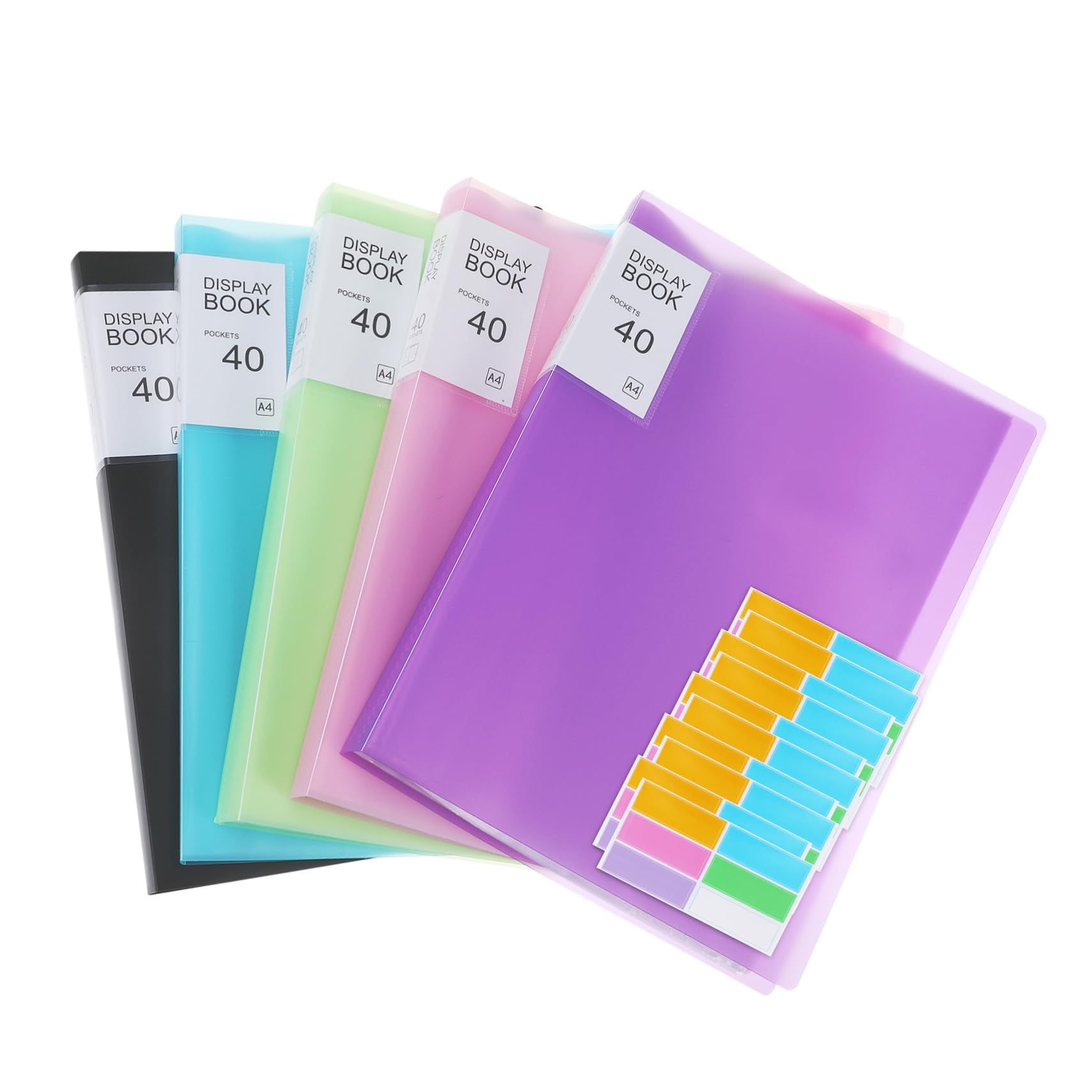 OSALADI 5stücke Plastikordner mit Transparenten Hüllen Aktenordner aus Kunststoff Tragbar für Schulaufgaben und Bürounterlagen Portfolio-ordner für Dokumente und Kunstwerke