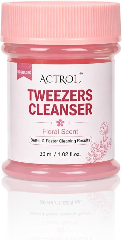 Limpador floral rosa ACTROL para pinças de extensão de cílios com esponja, 30 mL