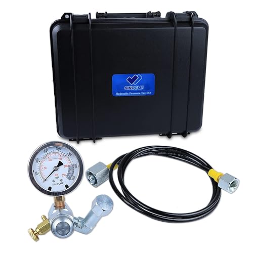 Miniatura 1 de SINOCMP Sistema de carga hidráulico de acumulador de nitrógeno y kit de prueba de presión, kit de manómetro hidráulico con 1 medidor y 1 manguera de