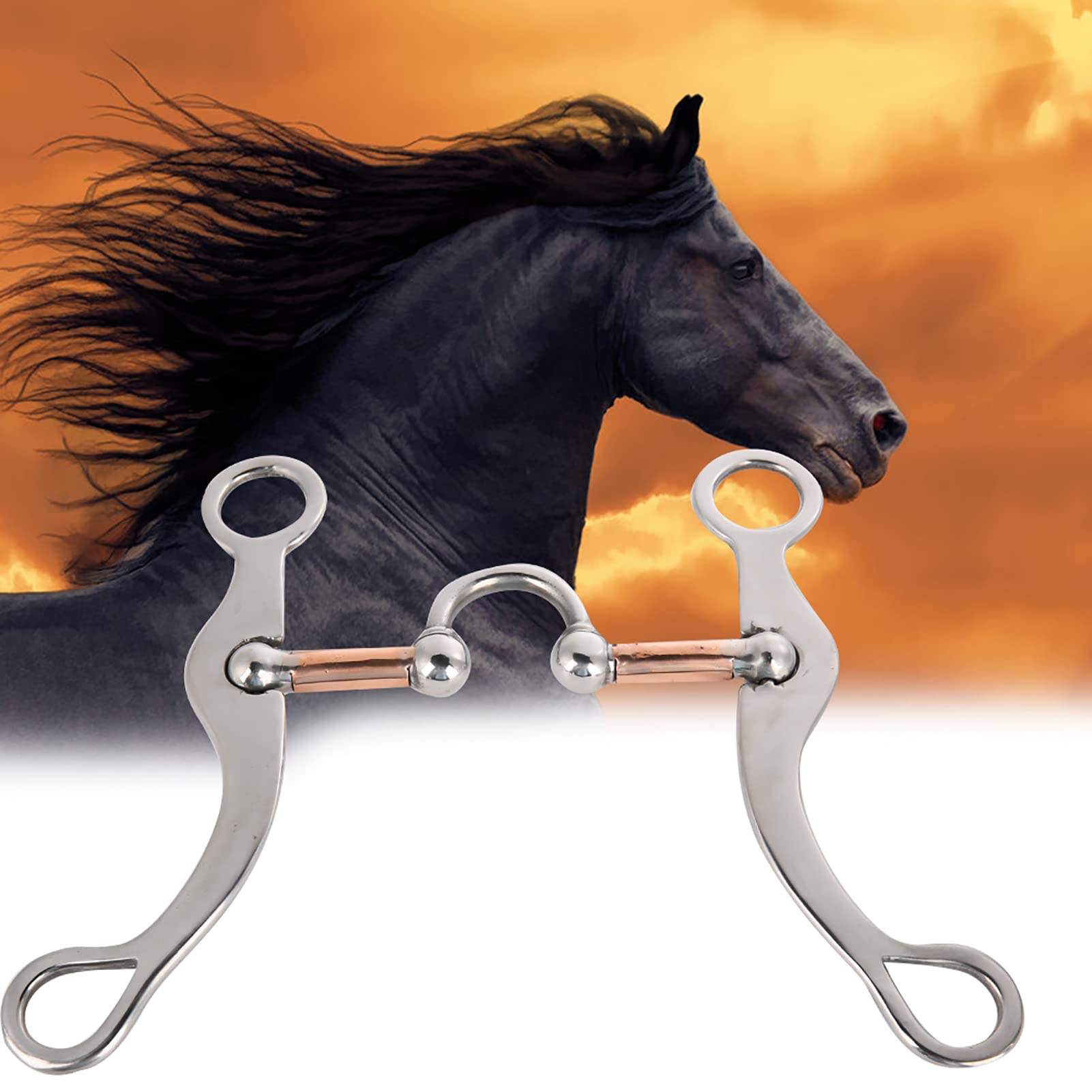 Bocado para Caballo con Rodillos |Boquilla de Hierro Dulce de Acero Inoxidable de 12 mm de Espesor |Bocado Suelto para Caballos Jóvenes/Entrenamiento/Equitación |Control