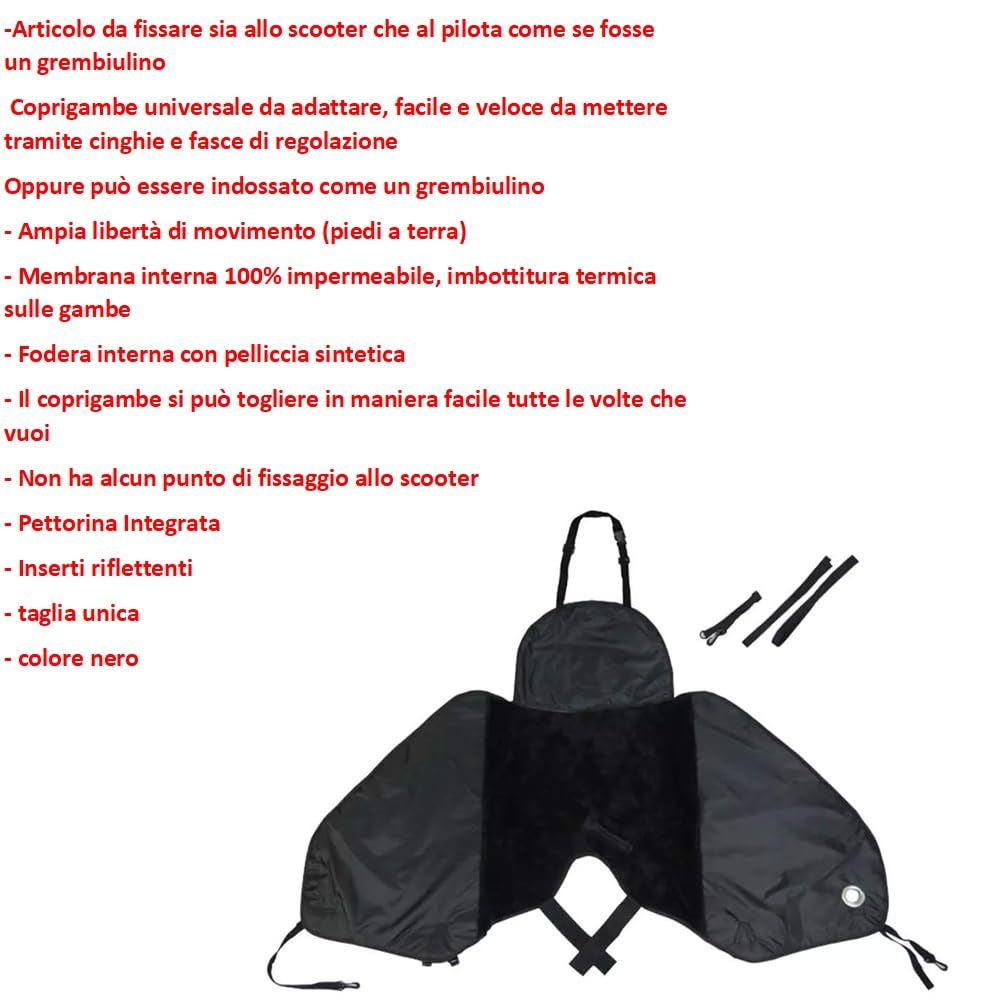 COMPATIBILE CON SUZUKI BURGMAN AN 400 COPRIGAMBE IMPERMEABILE COPERTA TERMICA + COPRIMANOPOLE COPRIMANI UNIVERSALE PER SCOOTER