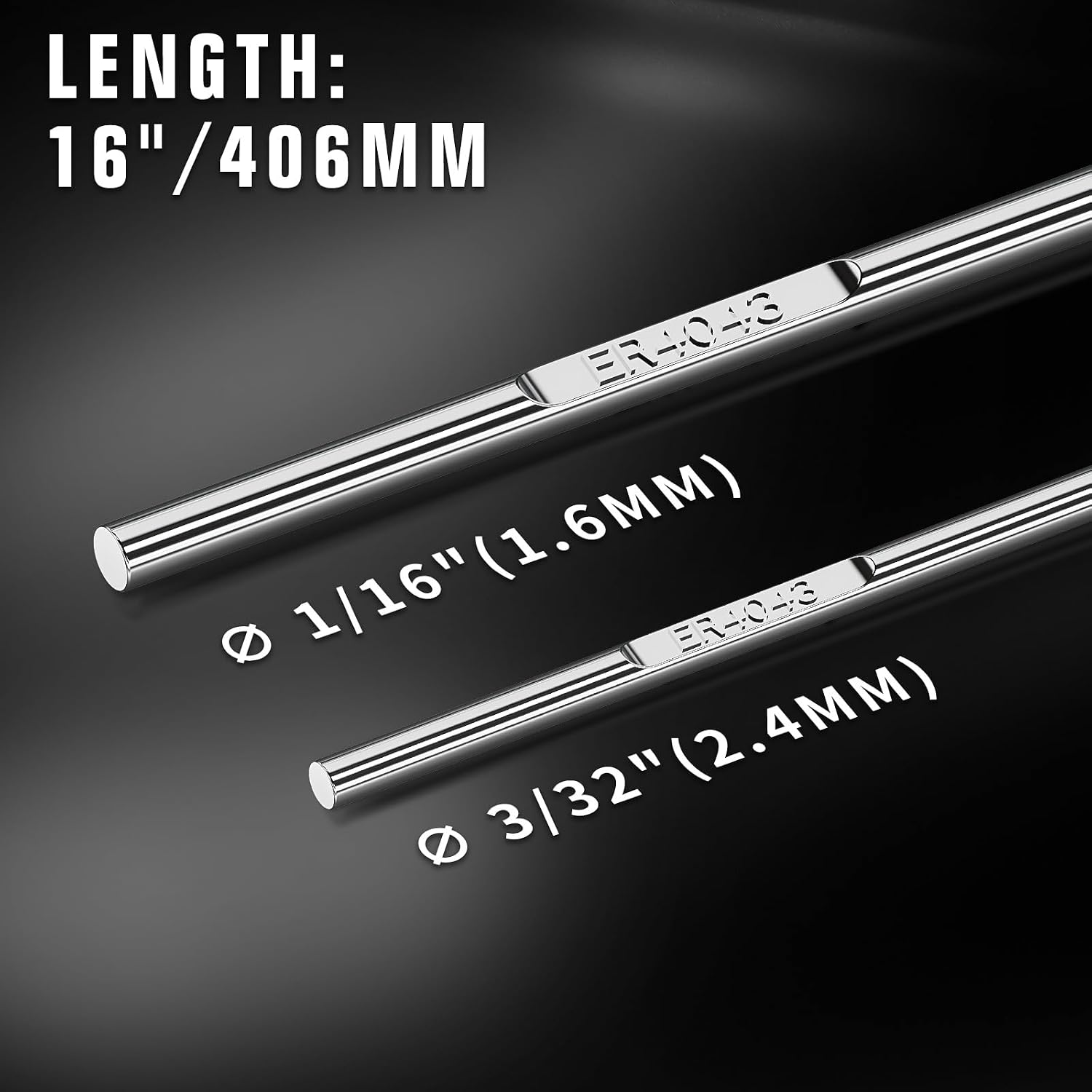 ER4043 Aluminum TIG Filler Rod 3/32"×16" 3LB | TIG Welding Rod for Aluminum Alloy and Castings, Low Spatter Corrosion Resistance, TIG Welding Accessories