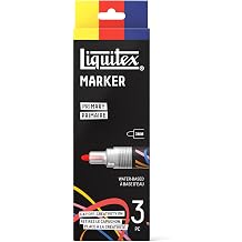 Liquitex Acrylic Paint Markers, Set of 3, Primary Colors, 2mm Nibs