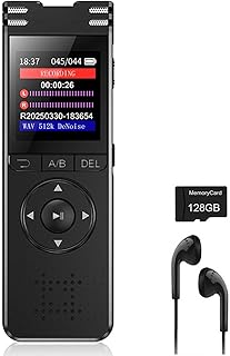 128GB Digital Voice Recorder with Playback Upgraded Voice Activated Recording with Premium Noise Reduction Dictaphone Device Perfect for Lectures Meetings Interviews
