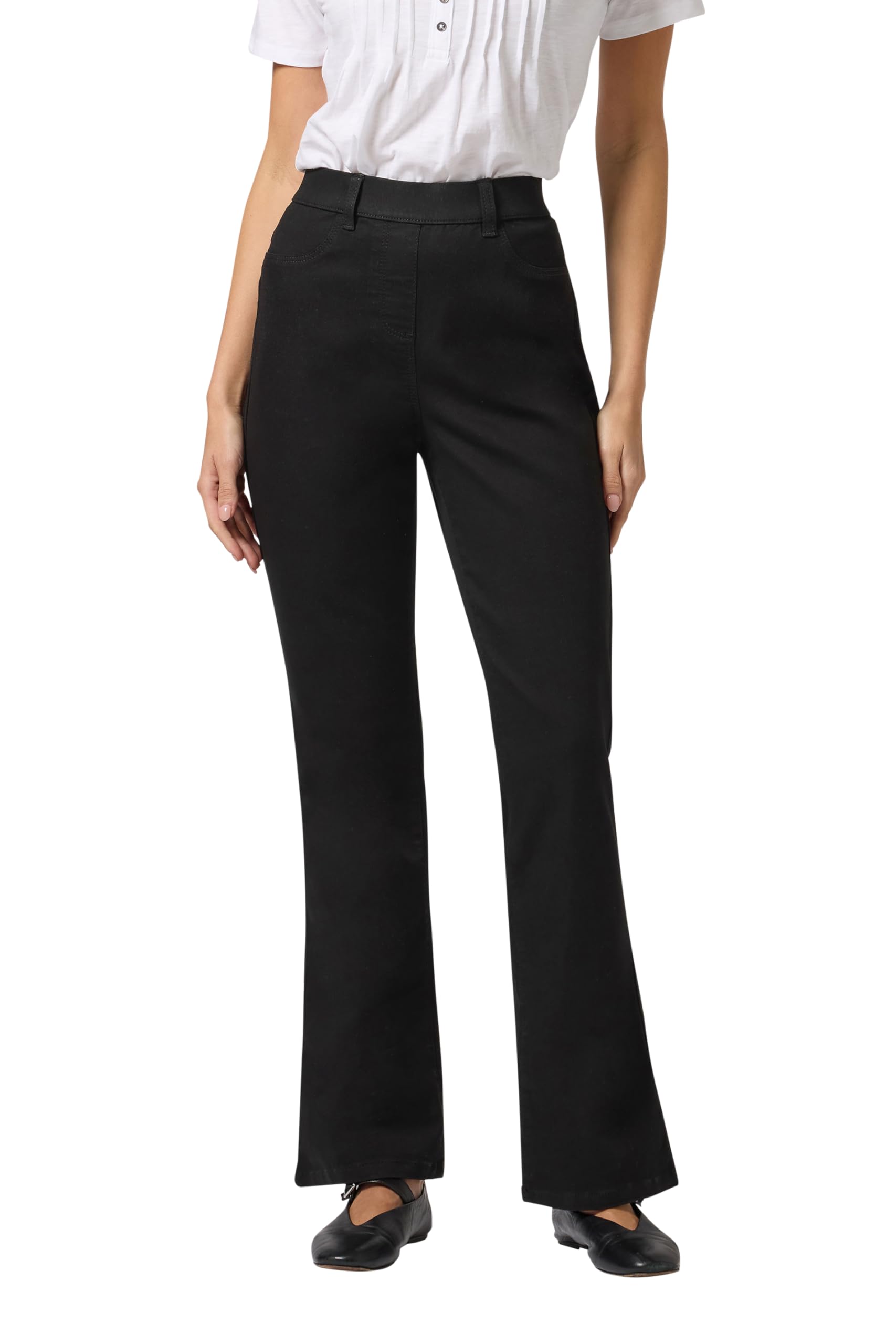 M&Co Women's Black Bootcut Jeggings In Large