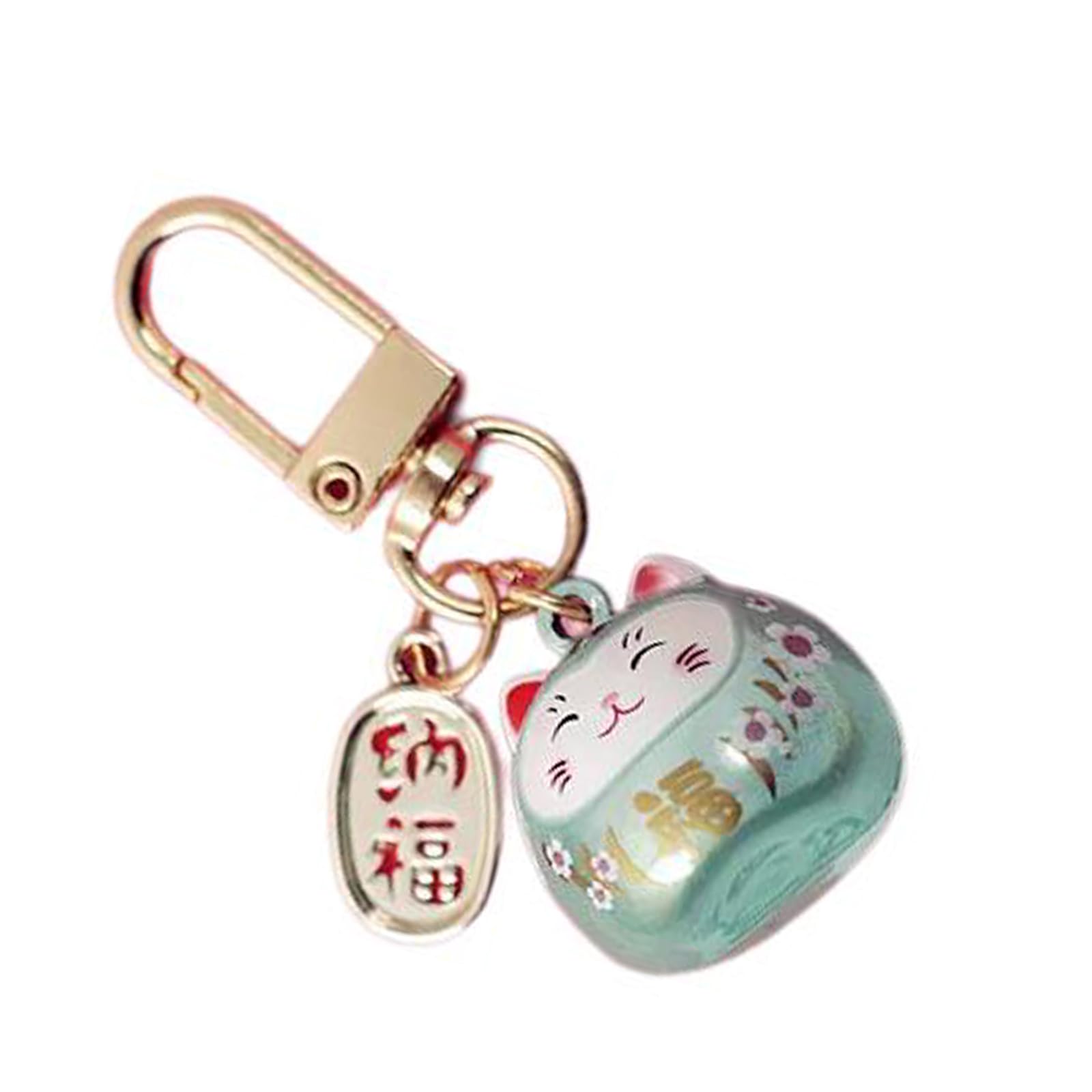 FIRSTXIU Japanese Styles Cartoon Cats With Bells Keychain Bag Charm Metal Car Keyring Pendant Ornament For Women And Men