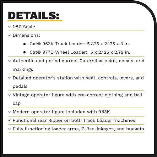 Miniatura 4 de Diecast Masters Camión para gatos Caterpillar 977D y 963K 1:50, serie Evolution | Camiones coleccionables de construcción a escala | Camión