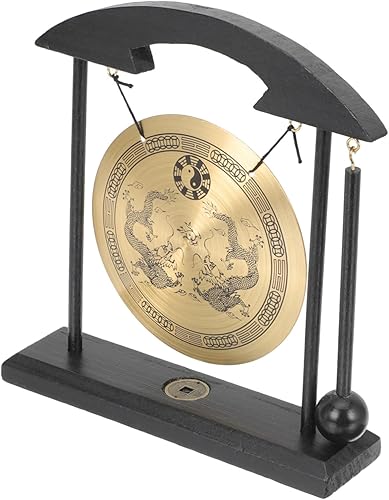 Ciieeo Gong Ornamento de latón campana de escritorio muebles japoneses Opera Gong decoración de habitación coreana Gong instrumentos de percusión