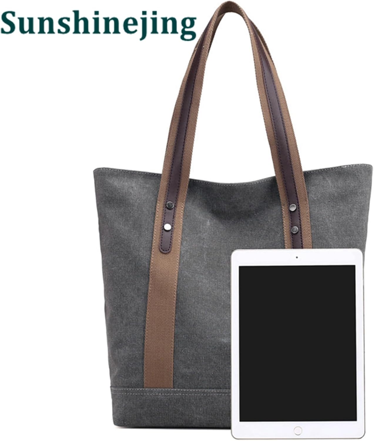 Sunshinejing Women's Canvas Shoulder Bags Retro Casual Handbags Work Bag Tote Purses - Image 5