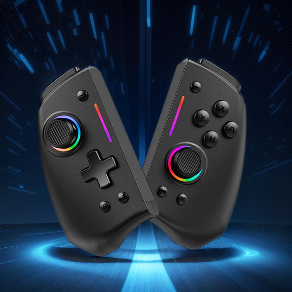 KS42 Controlador de juegos inalámbrico de doble color - Tiempo de reproducción de 6,5 H, Gamepads giroscópicos de 6 ejes, para Switch/OLED/Lite, Auto -Up