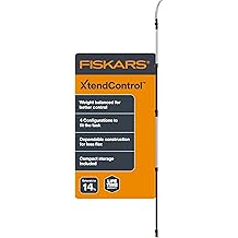 Fiskars XtendControl Extendable Tree Pruner 14 ft, Adjustable Branch Trimmer with 15" X2 Hook Bill Saw, 3-6 ft & 4-8 ft Extension Poles, and Secure Locking System for Precision Cutting