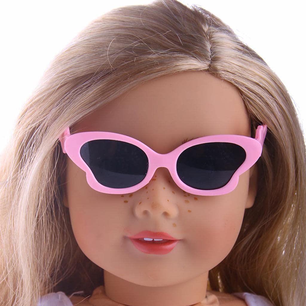 NIVAA Adorable Pink Eye Glasses Sunglasses for 18inch American Girl Hannah Journey Dolls Dress up Accessories-image-5