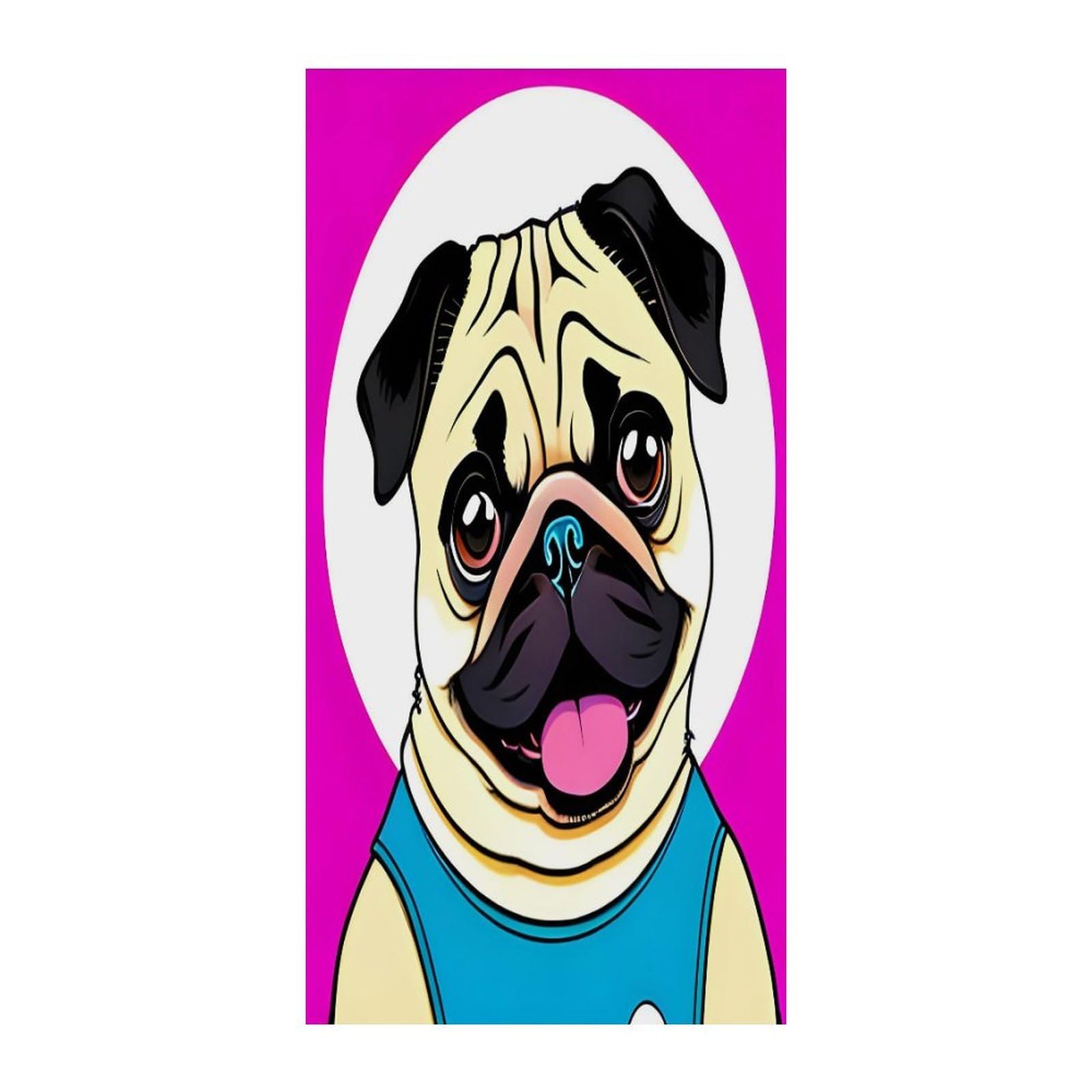 Fekiloot Style Funny Cartoon Pug Puppy Dog Door Curtain Room Divider Curtains