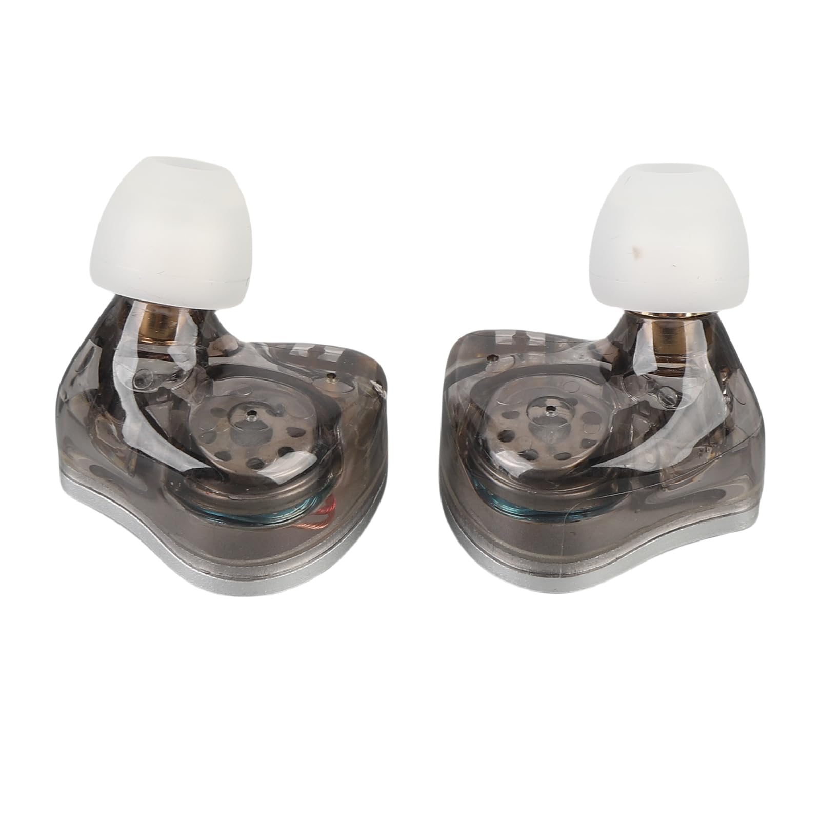 Topiky Auriculares de Juego IEM con Micrófono, Auriculares en Monitor de Oído, de Cancelación de Ruido de Alta Resolución IEM con Cable Desmontable para Músicos Cantantes (Silver)