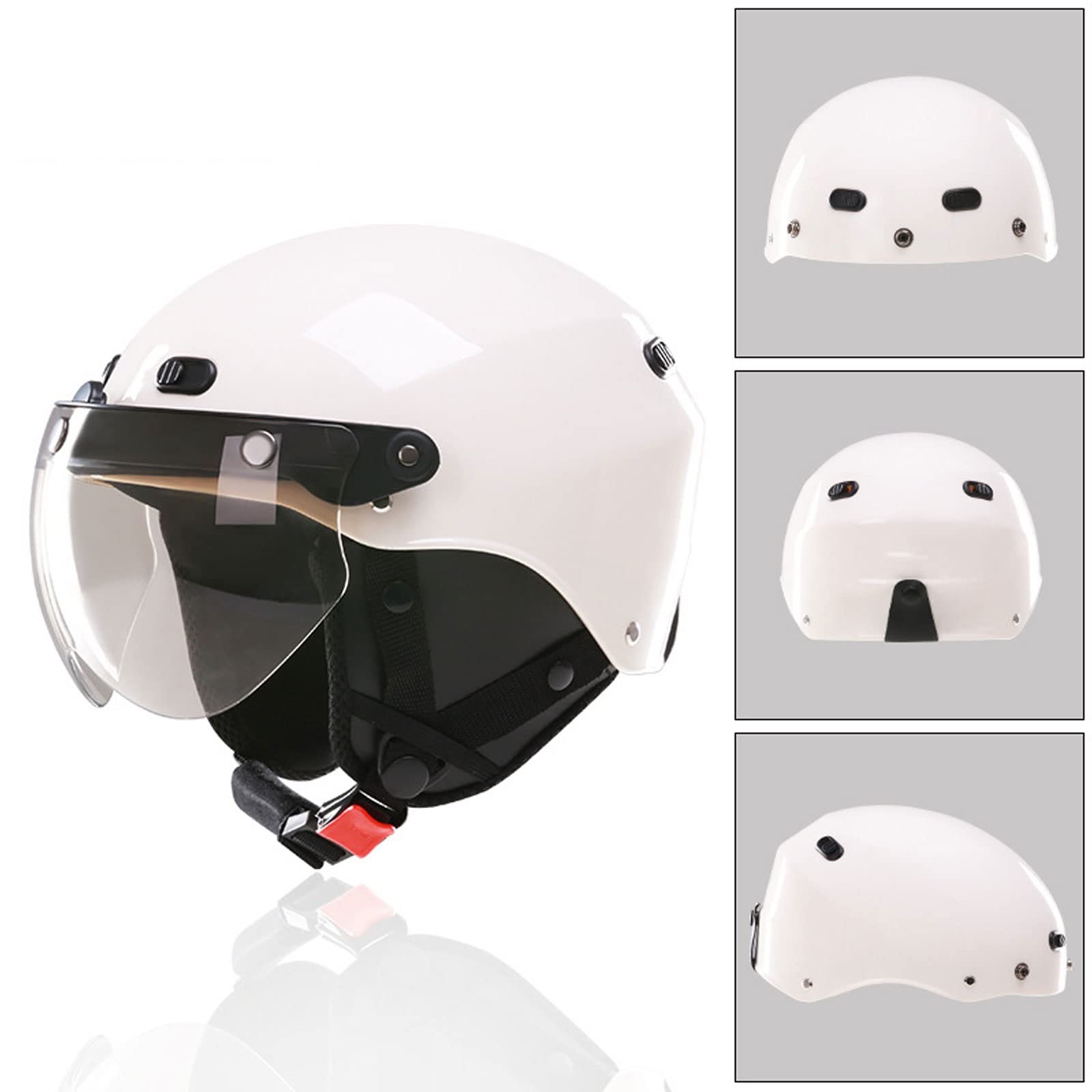 Motorcycle Baseball Cap Helmet With Sun Visor, Retro Breathable Motorbike Jet Half Helmet DOT/ECE Approved Vintage Open Face Helmets For Cruiser - View #14