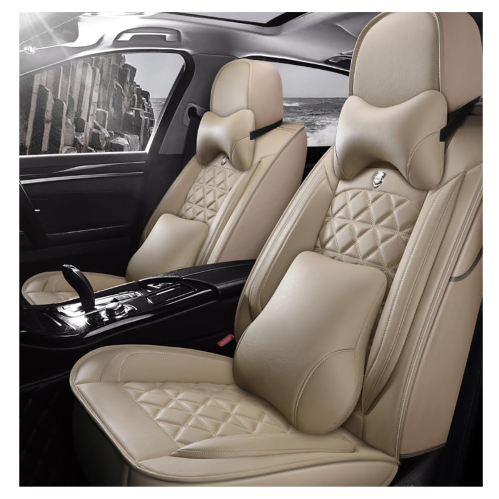 Uniwersalne pokrowce na siedzenia do Mitsubishi Pajero 4 2 Sport Outlander XL ASX akcesoria Montero Lancer 9 10 Carisma Zestaw 5 uniwersalnych pokrowców na siedzenia Beżowy