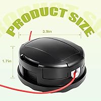 Vista 3 de Poweka SRM 225 Cabezal de recortadora para Echo Speed-Feed 400 Bump Trimmer Head Wear Cap Cubierta de carrete y cabezal de recortadora Reemplaza