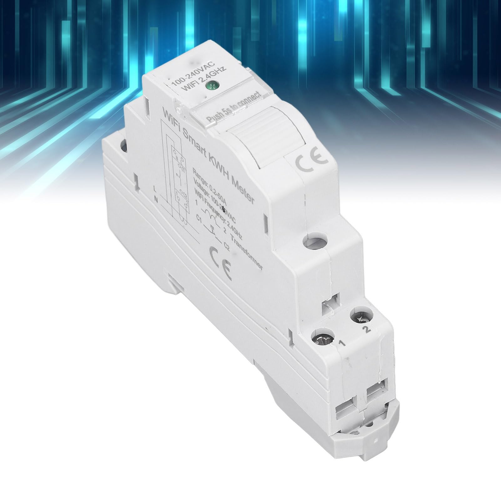 Generic Medidor de Energía Inteligente Wifi Diseño Compacto Monitoreo de Energía en Tiempo Real para Equipos de Alta Potencia Bombas de Piscina Calentadores de Agua Material de PC