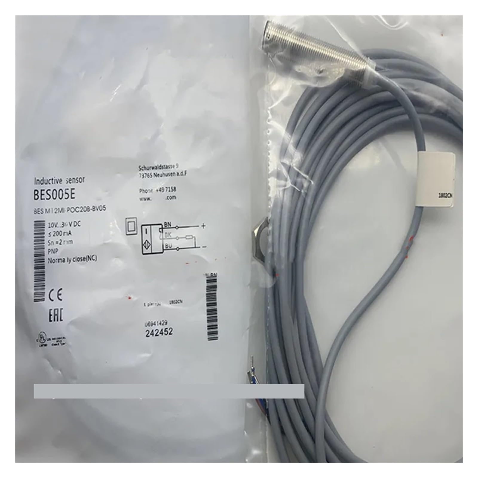 ELZNSQQK 3Pcs Proximity Sensor M12MI-POC40B-BV05 M12MI-POC20B-BV03(M12MI-POC20B-BV03)