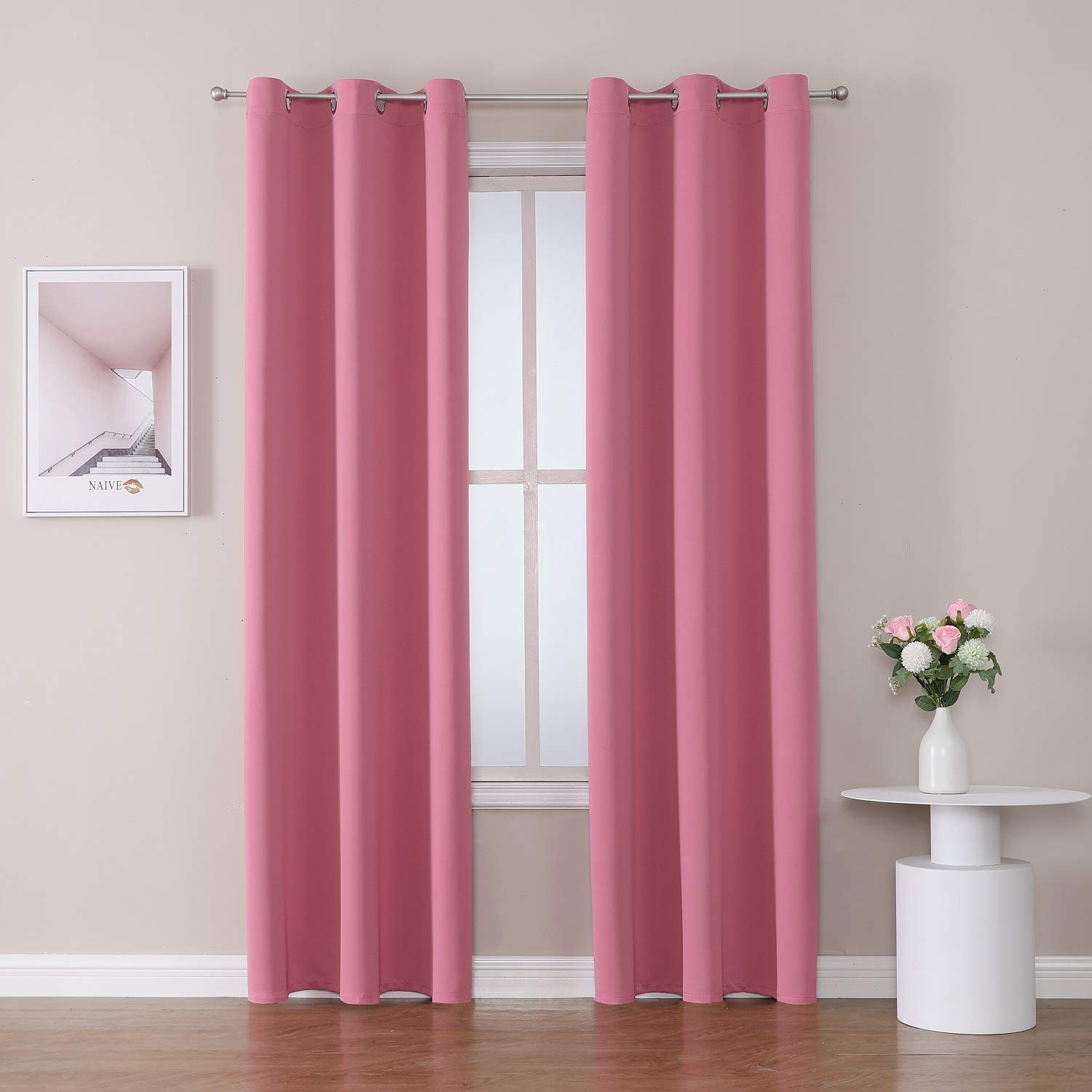 ChrisDowa Room Darkening Curtains for Bedroom and Living Room 72 Inch Long