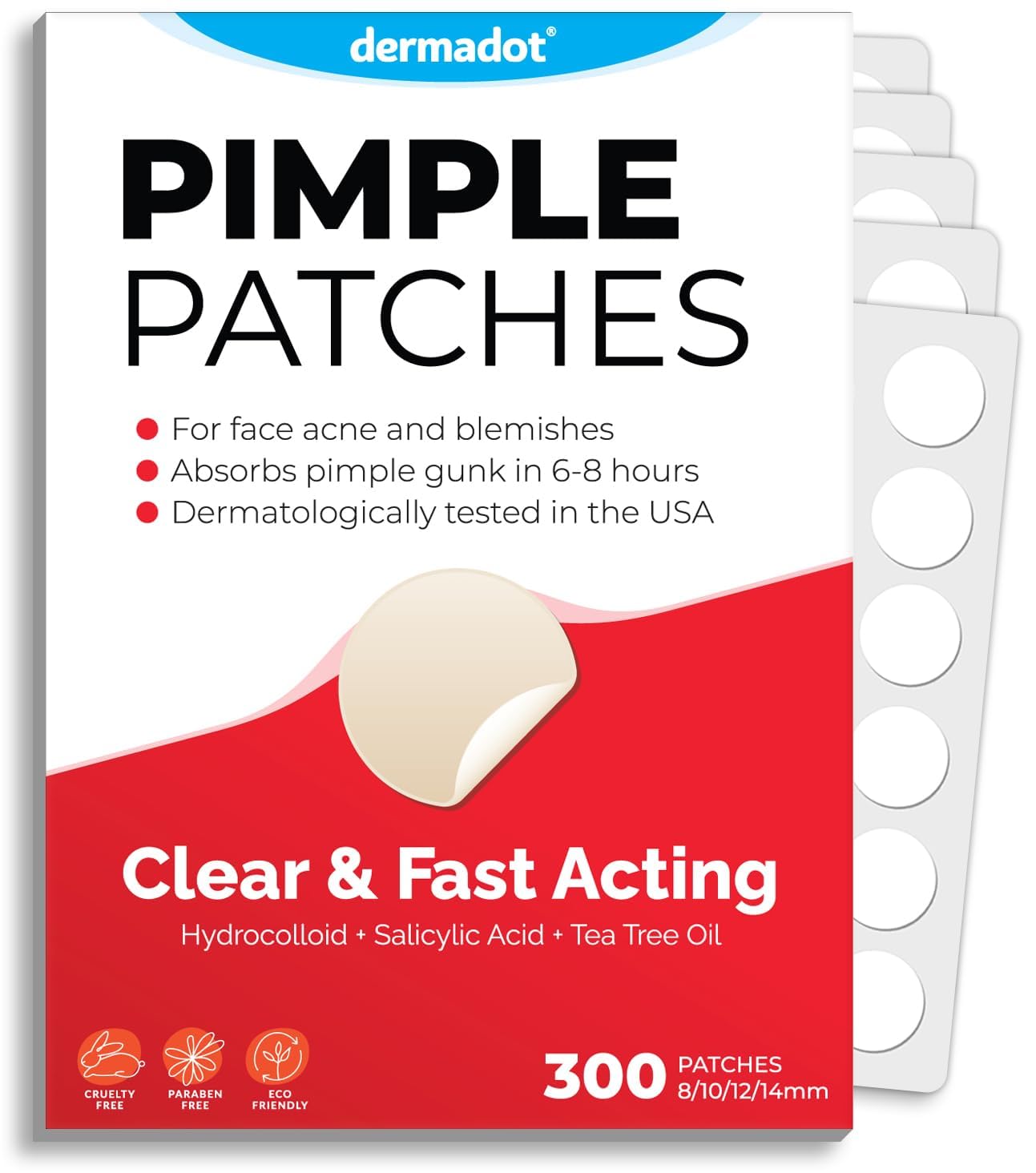 Acne Pimple Patches For Face - Clear Hydrocolloid Acne Patch Zit Stickers - Pimple Patches Salicylic Acid Tea