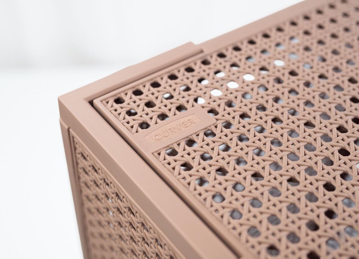 Curver Kaya Wäschekorb mit Deckel – 2er-Set – je 60 Liter – 38×29×58,5 cm – Warm Taupe – aus 70% recyceltem Kunststoff – mit Belüftung