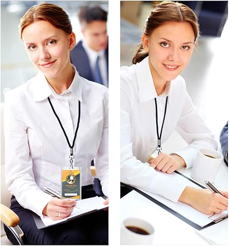 Miniatura 5 de 120 cordones negros premium al por mayor, cordón redondo de 36 pulgadas con gancho giratorio en J para placa de identificación, VIP, escuela, niños,