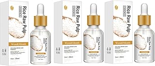 Rice Raw Pulp Face Cream,Rice Toner, Eye Cream, Eye Essence, Crema De Arroz para Blanquear La Piel,Anti Aging Moisturizer Face Cream,Anti-Wrinkle Shrink Pores (Rice Raw Pulp Essence 15ML-3PCS)