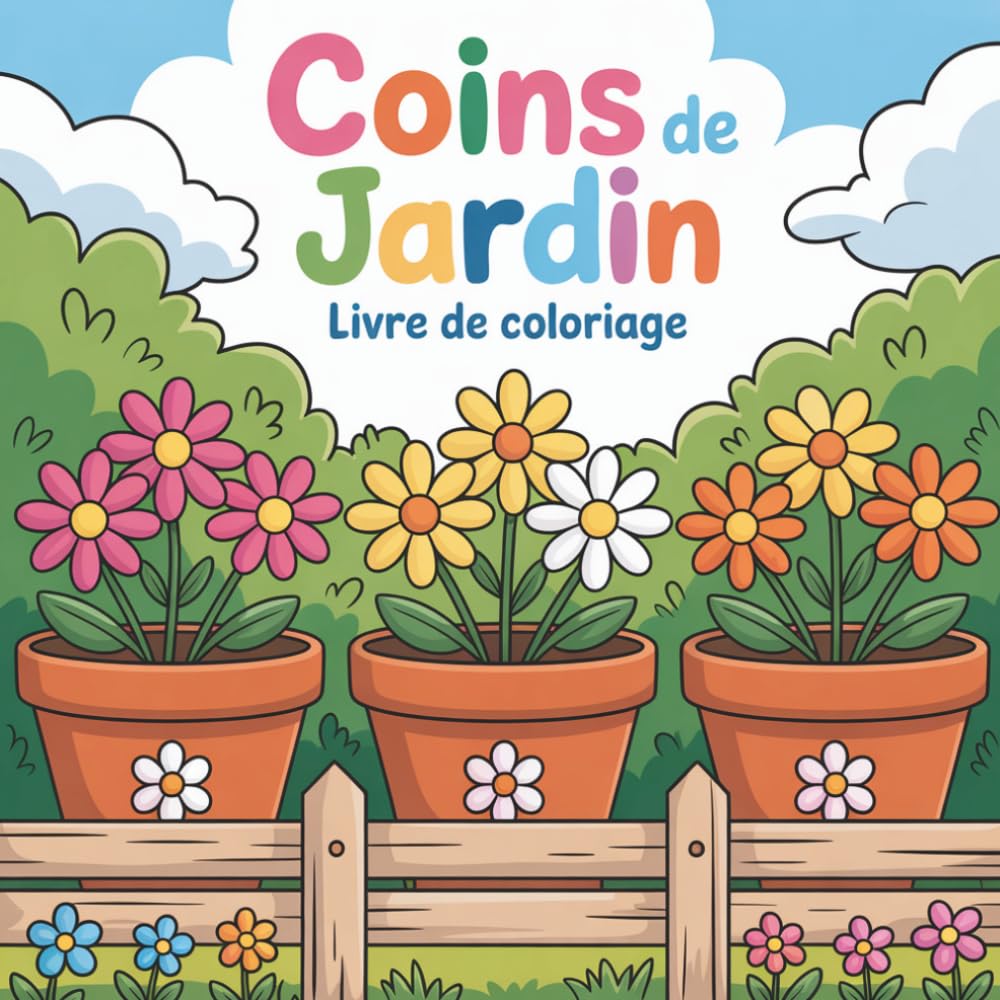 Coins de jardin Livre de coloriage: Charmants coins de jardin à colorier pour adultes fleurs, plantes et scènes naturelles pour détente et créativité
