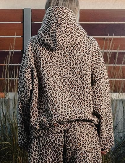 Womens Camo Hoodie Y2k Oversized Leopard Print Hoodie Vintage Long Sleeve Sweatshirts Pullover Jackets Streetwear - Image 6