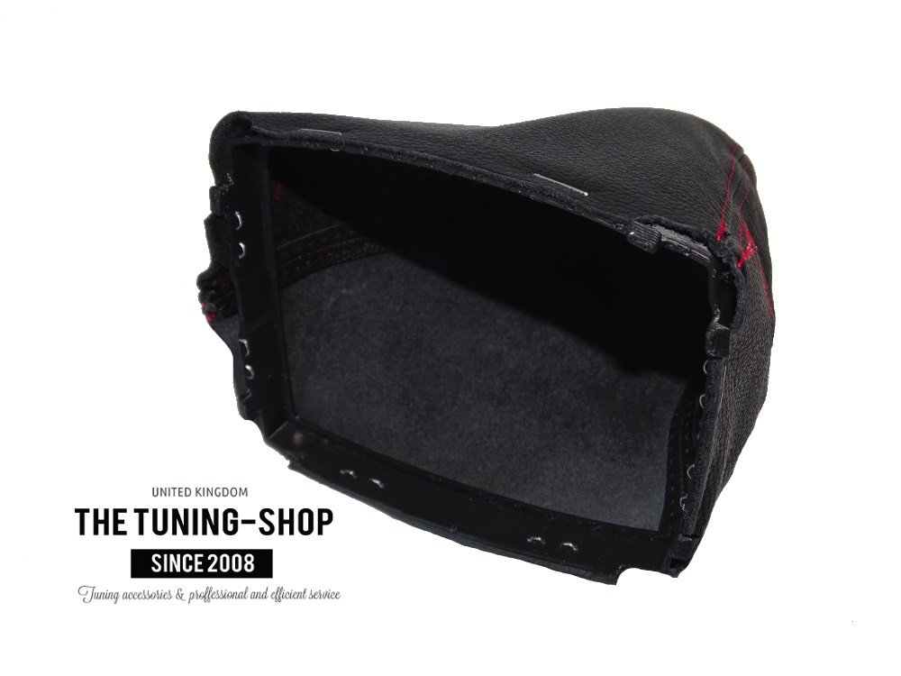 RED STITCH LEATHER GEAR GAITER PLASTIC FRAME 210mm FITS NISSAN NAVARA - View #14